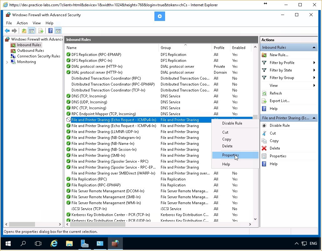 Figure 3.15 Screenshot of the PLABDC01 desktop